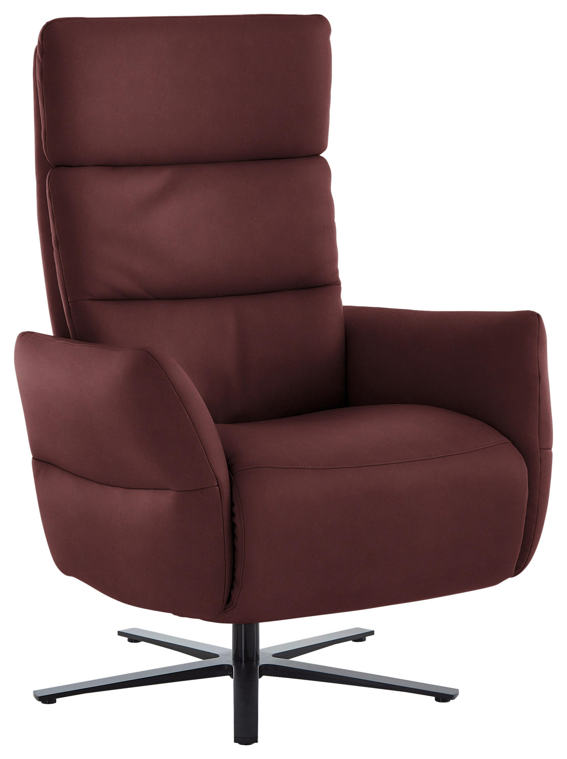 RELAXSESSEL in Leder Bordeaux  - Bordeaux/Schwarz, Design, Leder/Metall (82/119/85cm) - Dieter Knoll