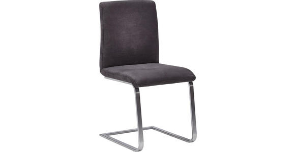 SCHWINGSTUHL Mikrofaser Anthrazit, Silberfarben - Edelstahlfarben/Anthrazit, Design, Textil/Metall (46/93/57cm) - Dieter Knoll