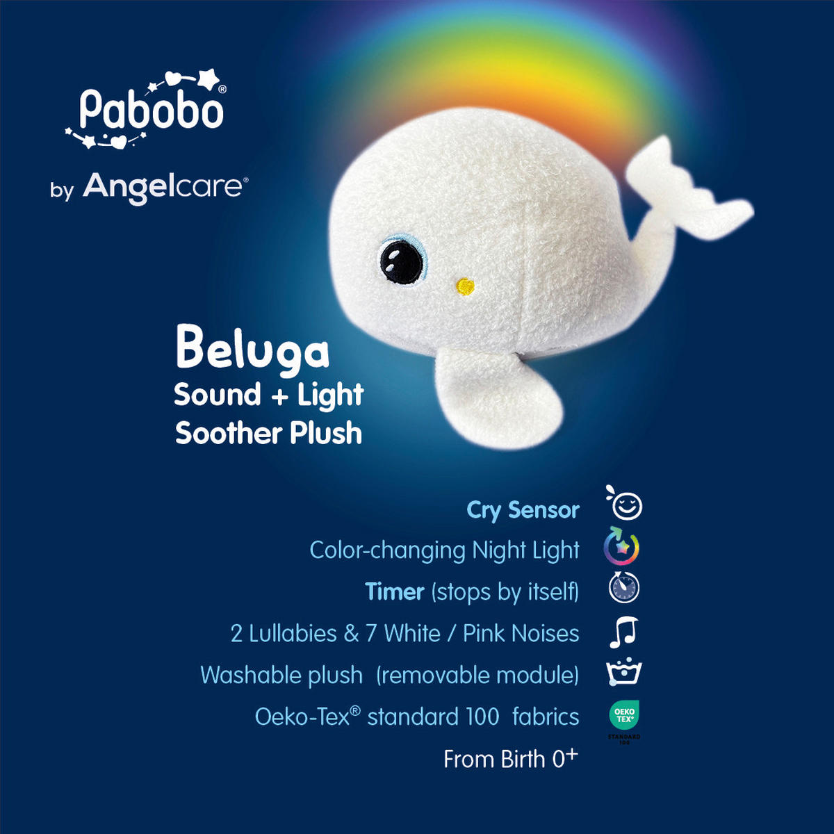 KINDER-NACHTLICHT Pabobo 18/18/14,30 cm   - Weiß, Basics, Kunststoff/Textil (18/18/14,30cm) - Angelcare