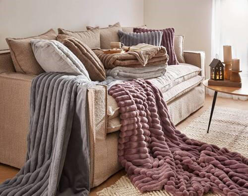 FELLDECKE Zuzana 150/200 cm  - Mauve, KONVENTIONELL, Textil (150/200cm) - Novel