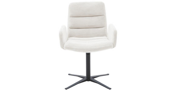 ARMLEHNSTUHL in Cord - Schwarz/Weiß, Design, Textil/Metall (61/88/66cm) - Dieter Knoll