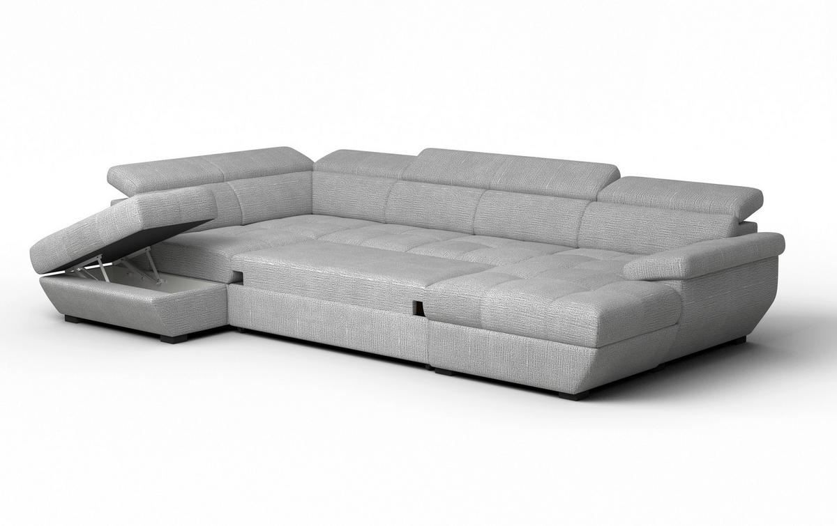 WOHNLANDSCHAFT Grau  - Schwarz/Grau, Konventionell, Kunststoff/Textil (224/332/170cm) - Livetastic