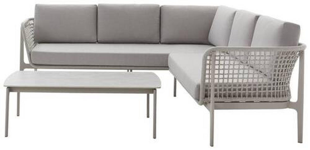 LOUNGEGARNITUR  - Champagner/Grau, Design, Keramik/Textil (239/229cm) - Amatio