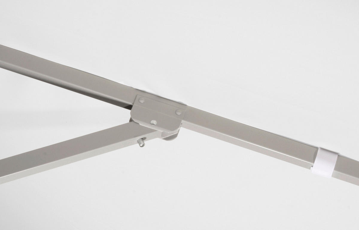 SLUNEČNÍK 300 cm - bílá/barvy stříbra, Basics, kov/textil (300cm) - Schneider