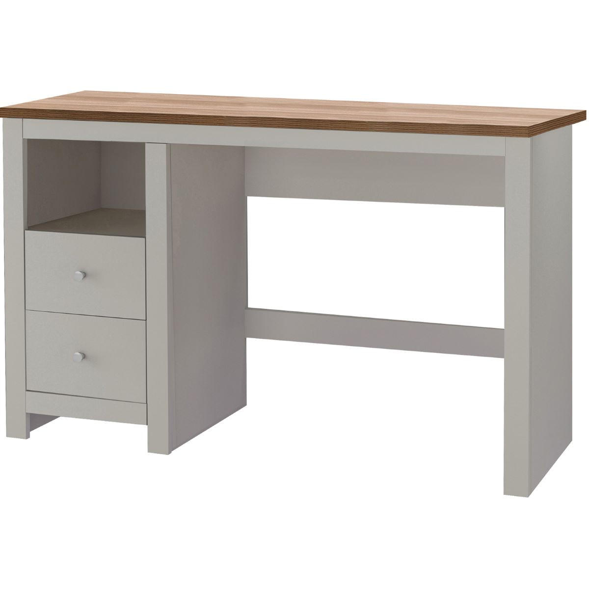 SCHREIBTISCH 120/76/50 cm  in Creme, Naturfarben  - Silberfarben/Creme, Design, Holzwerkstoff/Metall (120/76/50cm) - MID.YOU