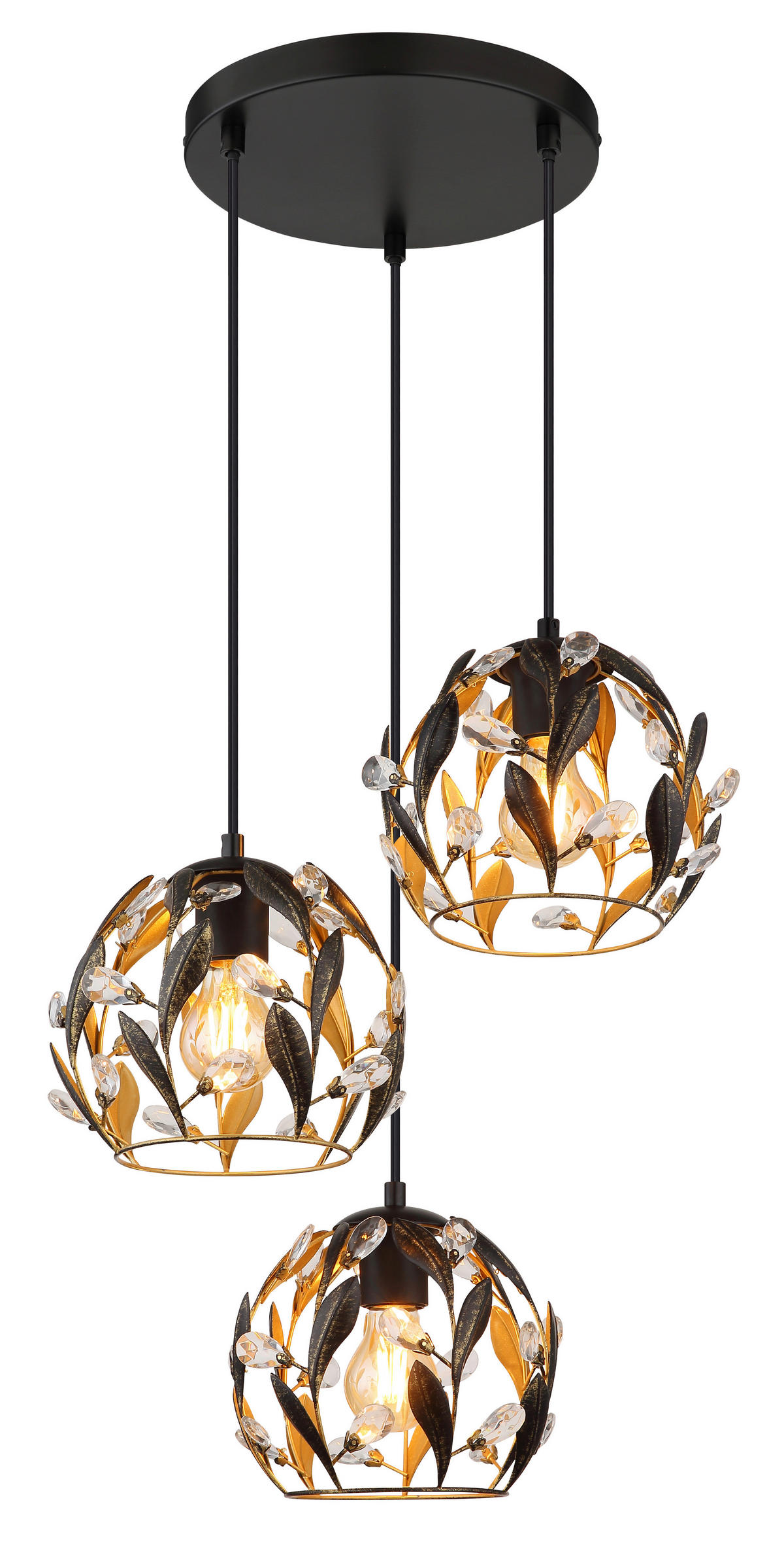 HÄNGLAMPA MIKA 40/150 cm  - klar/svart, Basics, metall/plast (40/150cm) - Globo