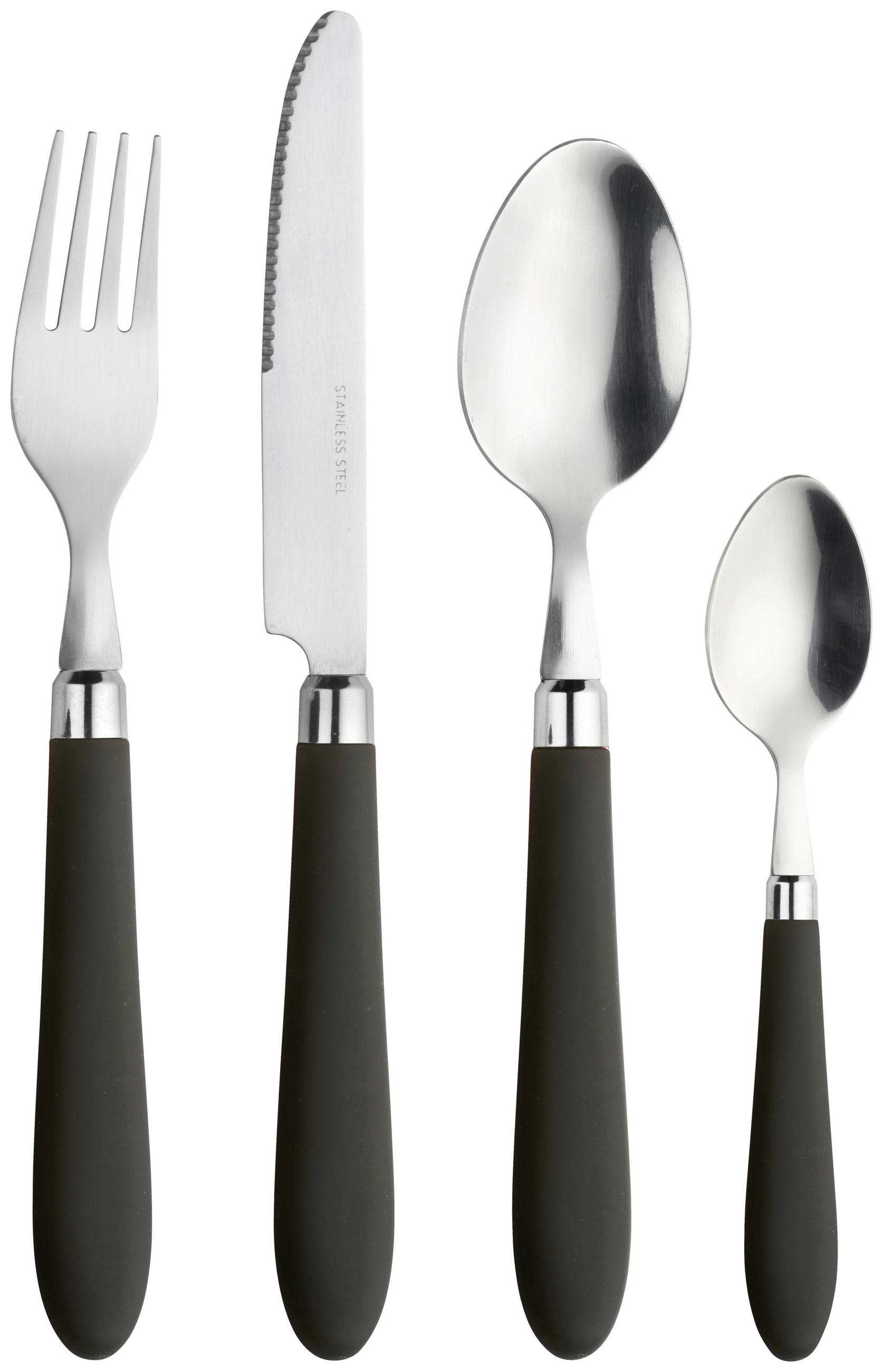Besteckset Daisy Black Schwarz/Edelstahlfarben