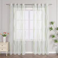 FERTIGVORHANG  transparent  140/245 cm   - Weiß Hochglanz/Grün, Basics, Textil (140/245cm)