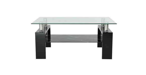 COUCHTISCH rechteckig Schwarz, Weiß 100/60/45 cm  - Schwarz/Weiß, Design, Glas/Metall (100/60/45cm) - Carryhome