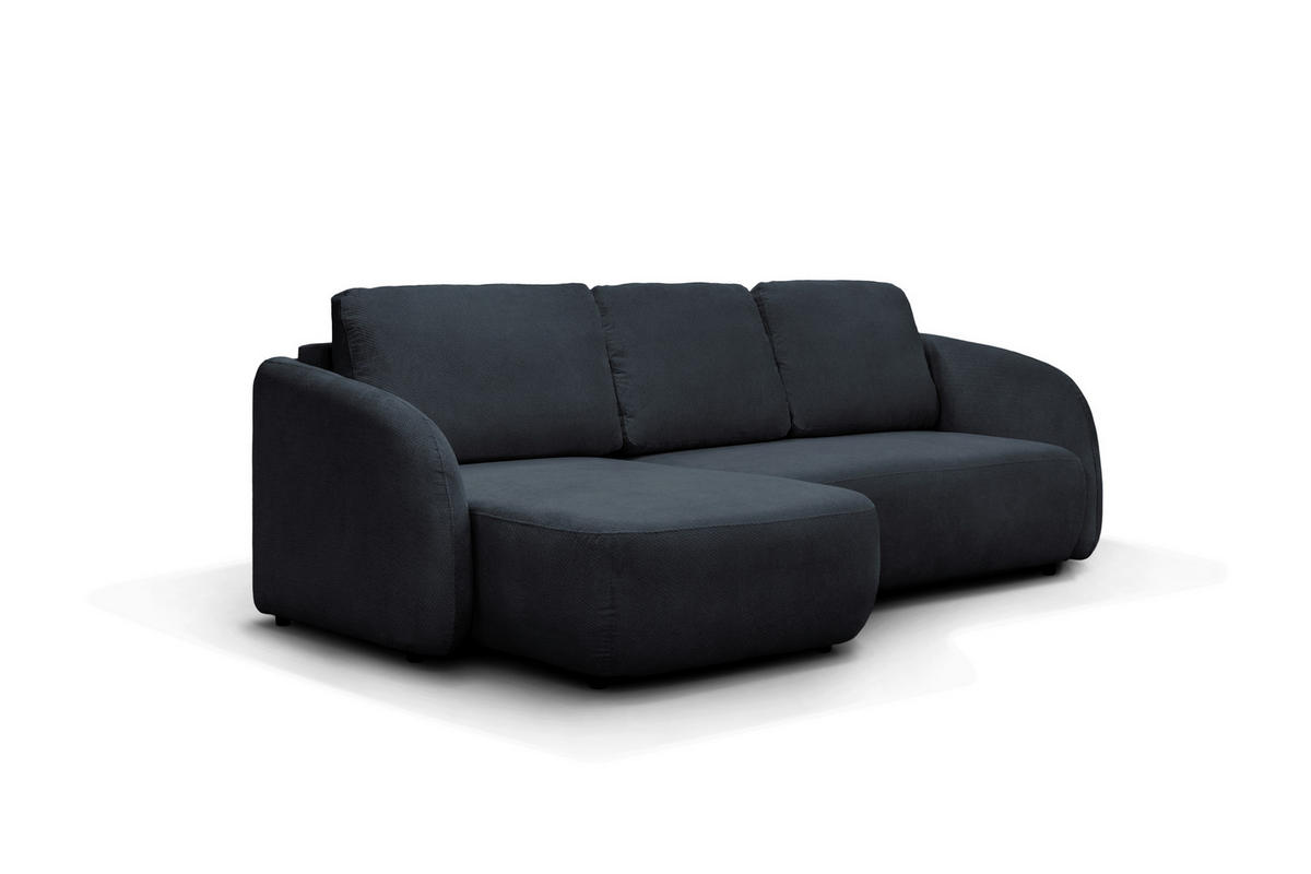 ECKSOFA PORTO Graphitfarben  - Schwarz/Graphitfarben, Design, Textil (154/270cm) - MID.YOU