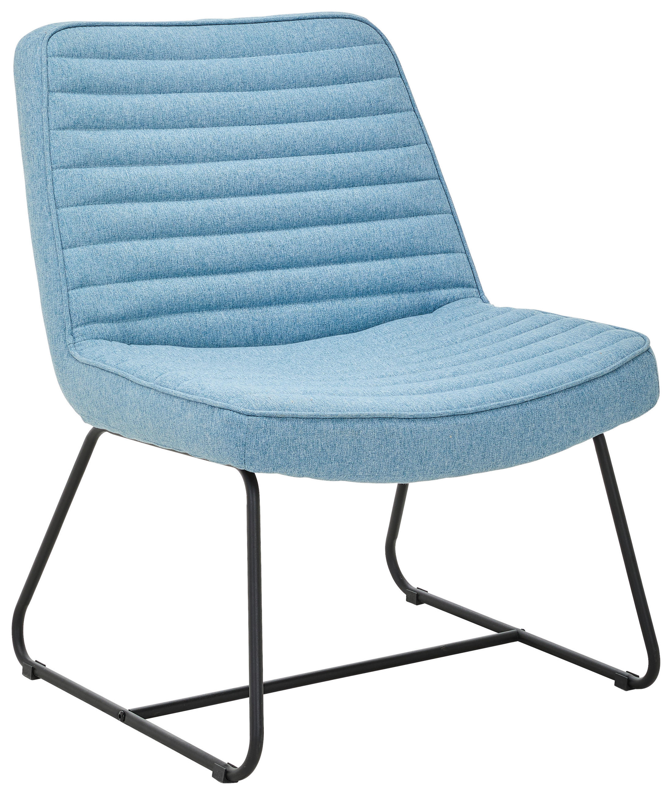 SESSEL Webstoff Blau    - Blau/Schwarz, MODERN, Textil/Metall (66/85/69cm) - P & B