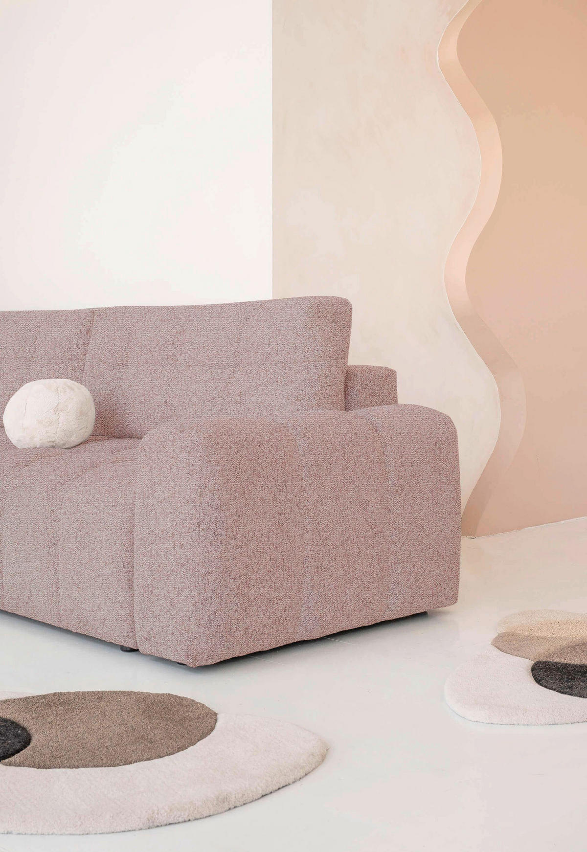 WOHNLANDSCHAFT in Rot  - Rot/Schwarz, Design, Kunststoff/Textil (184/333/213cm) - MID.YOU