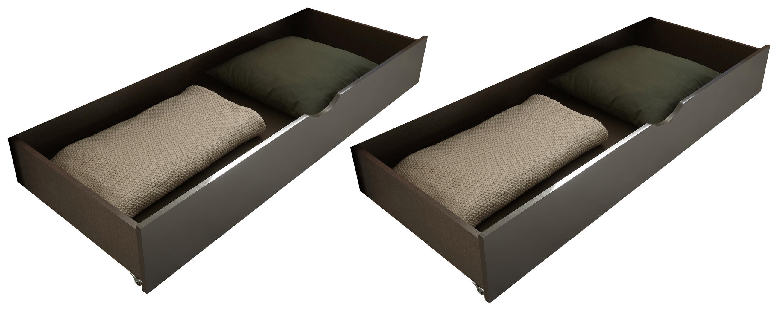 BETTKASTENSET 137/19/62 cm Graphitfarben  - Graphitfarben, KONVENTIONELL, Holzwerkstoff/Kunststoff (137/19/62cm) - Carryhome