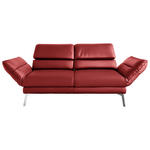 2-SITZER-SOFA  in Echtleder Rot  - Chromfarben/Rot, Design, Leder/Metall (178-226/82/96-177cm) - Dieter Knoll