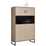 HIGHBOARD  94/152/37 cm  - Eichefarben/Anthrazit, MODERN, Glas/Holzwerkstoff (94/152/37cm) - Hom`in