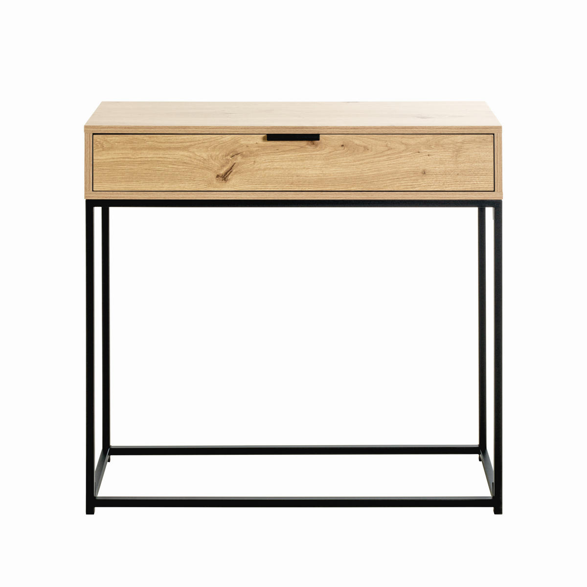 KONSOLBORD i metall, trämaterial 80/28/77 cm    - svart/ekfärgad, Modern, metall/trämaterial (80/28/77cm)