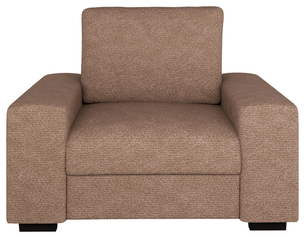 SESSEL in Bouclé Altrosa  - Beige/Schwarz, Design, Textil (108/91/92cm) - MID.YOU