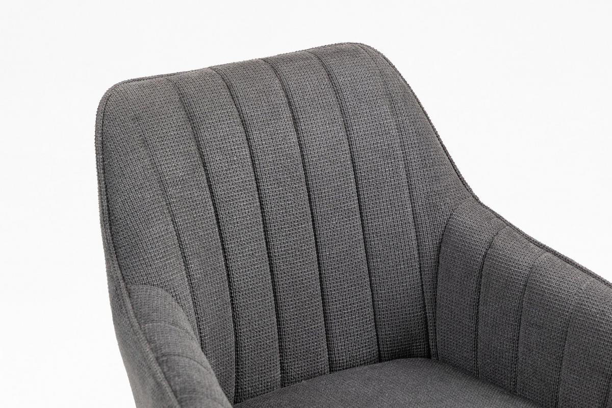 ARMLEHNSTUHL  Sitzfläche 180° drehbar   - Anthrazit/Schwarz, MODERN, Textil/Metall (63/83/63cm) - Livetastic