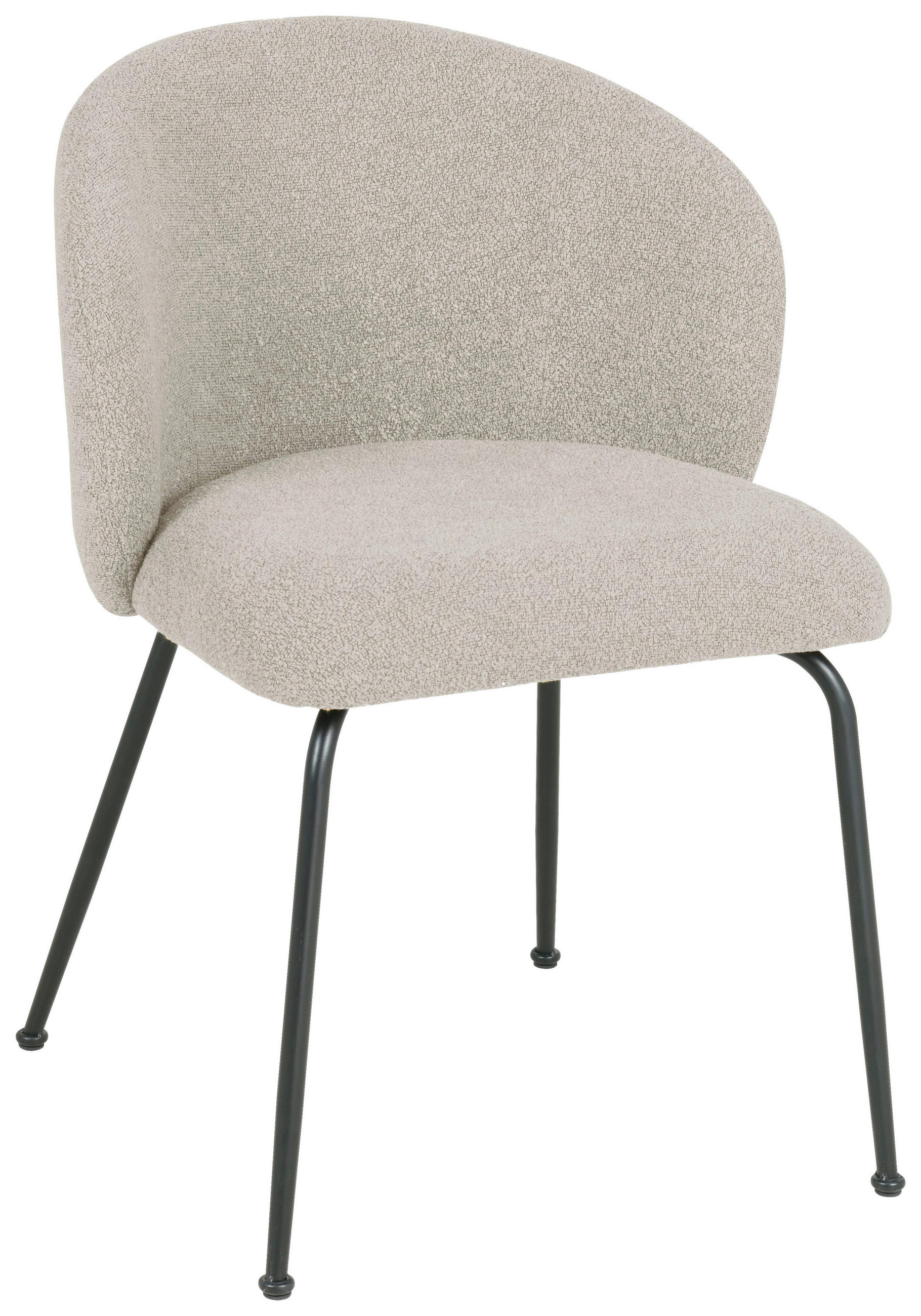 STUHL  in Eisen Bouclé Metall, Textil  - Taupe/Schwarz, Design, Textil/Metall (57/79/59cm) - Xora