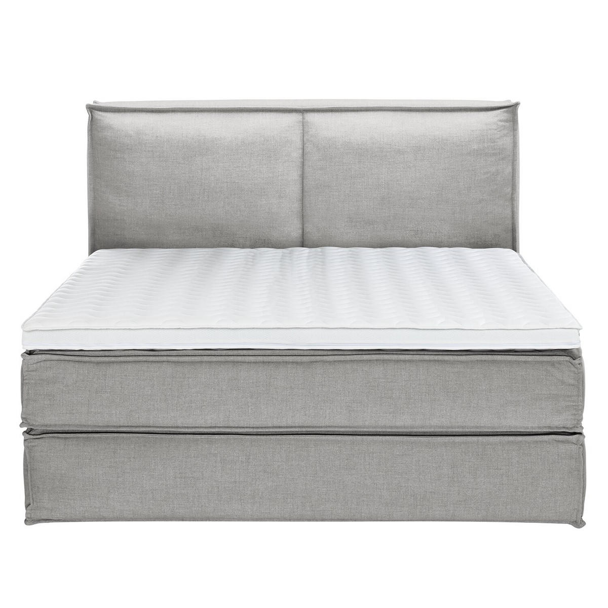 BOXSPRINGBETT 160/200 cm  in Hellgrau  - Hellgrau/Schwarz, Design, Textil (160/200cm) - home24