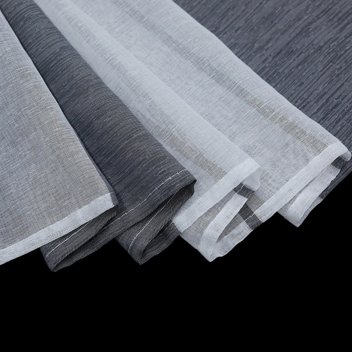 KURZGARDINE   90/45 cm   - Weiß/Grau, Basics, Textil (90/45cm) - Joyswahl