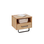 NACHTKÄSTCHEN in massiv Buche Buchefarben  - Anthrazit/Buchefarben, Natur, Holz/Metall (45/45/42cm) - Linea Natura