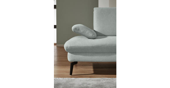 ECKSOFA in Chenille, Mikrofaser Hellblau, Salbeigrün 299/157 cm - Salbeigrün/Schwarz, Design, Textil/Metall (299/157cm) - Dieter Knoll
