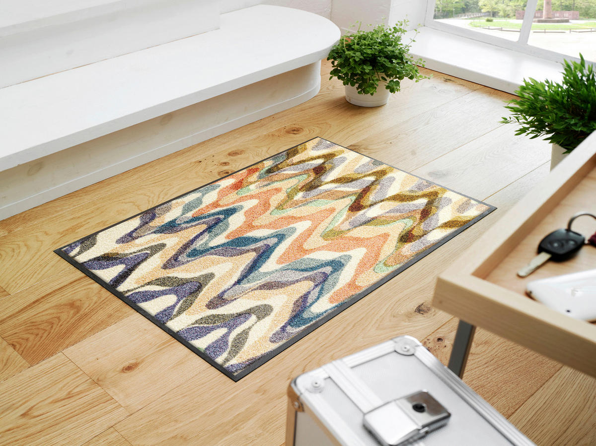 FUSSMATTE 50/75 cm Easy Current  - Beige, Design, Kunststoff/Textil (50/75cm) - wash+dry