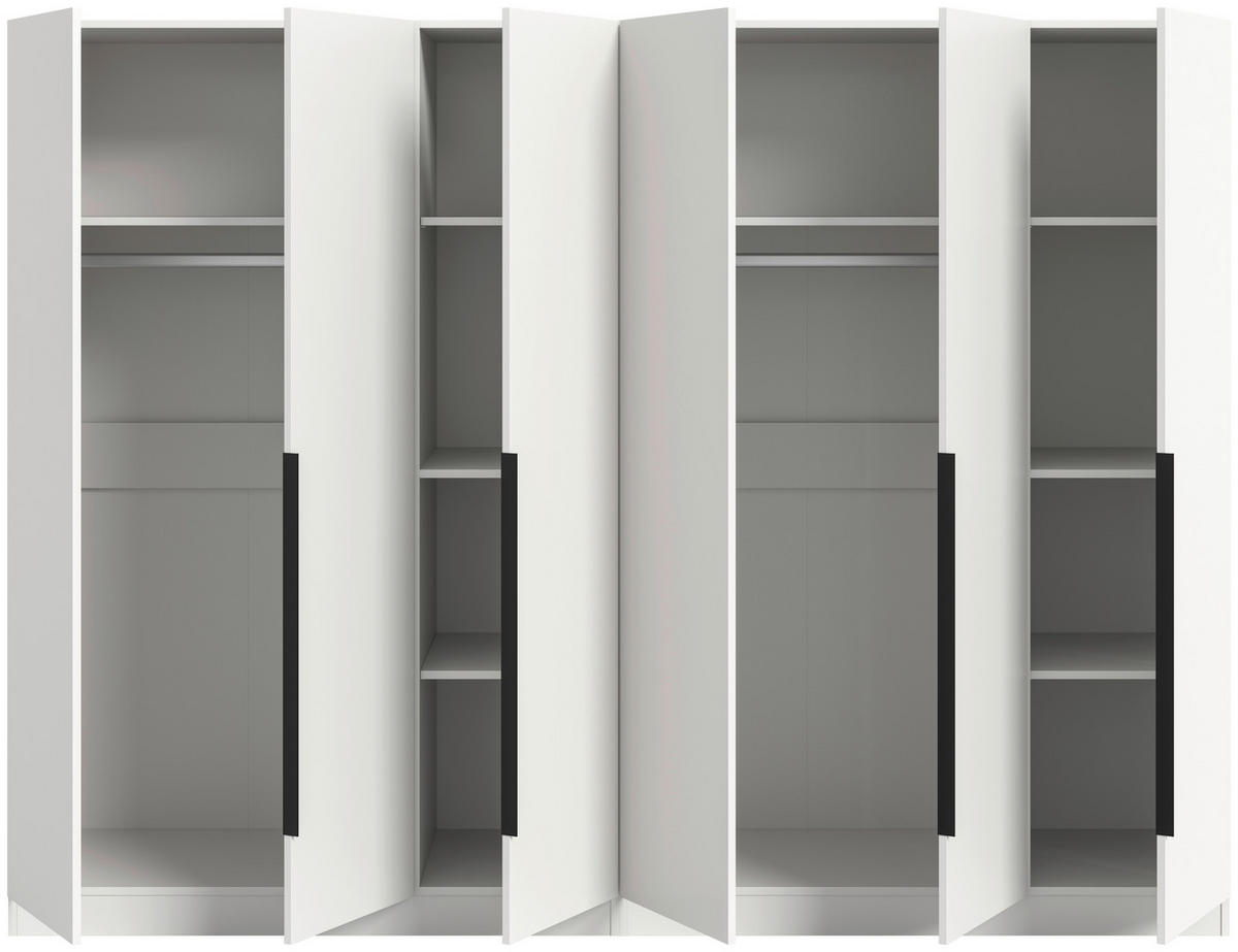 DREHTÜRENSCHRANK  in Weiß  - Schwarz/Weiß, MODERN, Holzwerkstoff (240/181/52cm) - MID.YOU