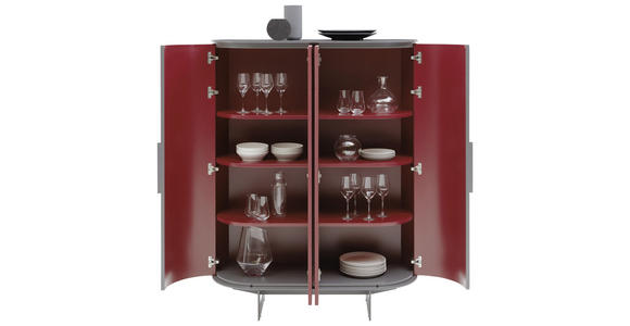 HIGHBOARD Anthrazit, Bordeaux Einlegeböden - Bordeaux/Anthrazit, Design, Holzwerkstoff/Metall (120/150/45cm) - Ambiente
