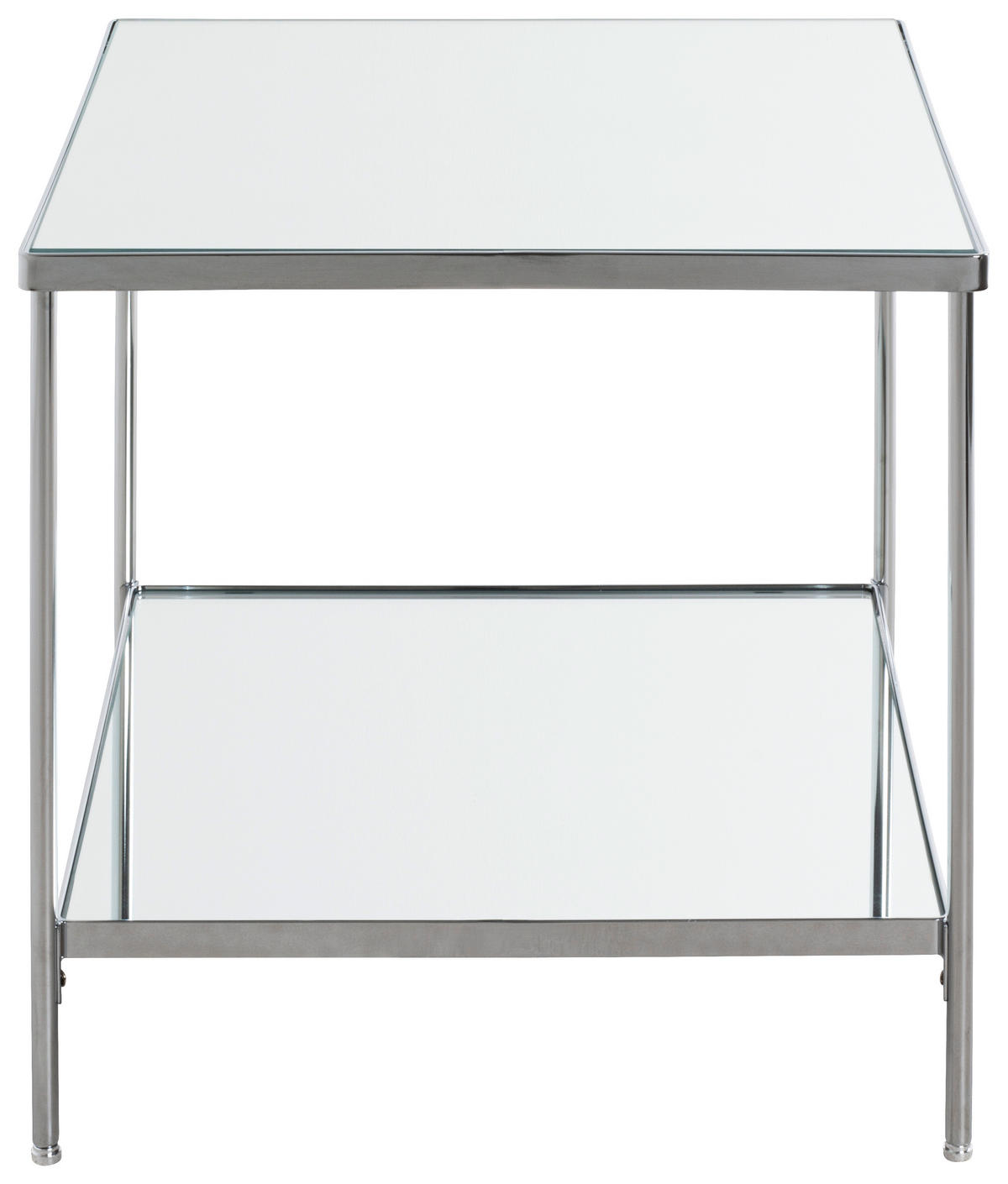 BEISTELLTISCH 45/45/46 cm Chromfarben quadratisch  - Chromfarben, Trend, Glas/Metall (45/45/46cm)