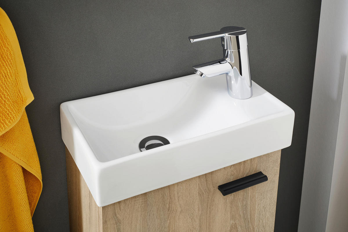 GÄSTEBAD 40 cm  - Weiß/Sonoma Eiche, KONVENTIONELL, Holzwerkstoff (40cm) - Xora