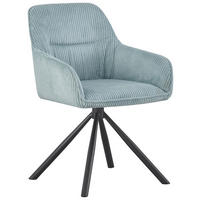 STOLIČKA S PODRÚČKAMI, železo, kord, čierna, svetlomodrá - svetlomodrá/čierna, Design, kov/textil (56/83/62cm) - Carryhome