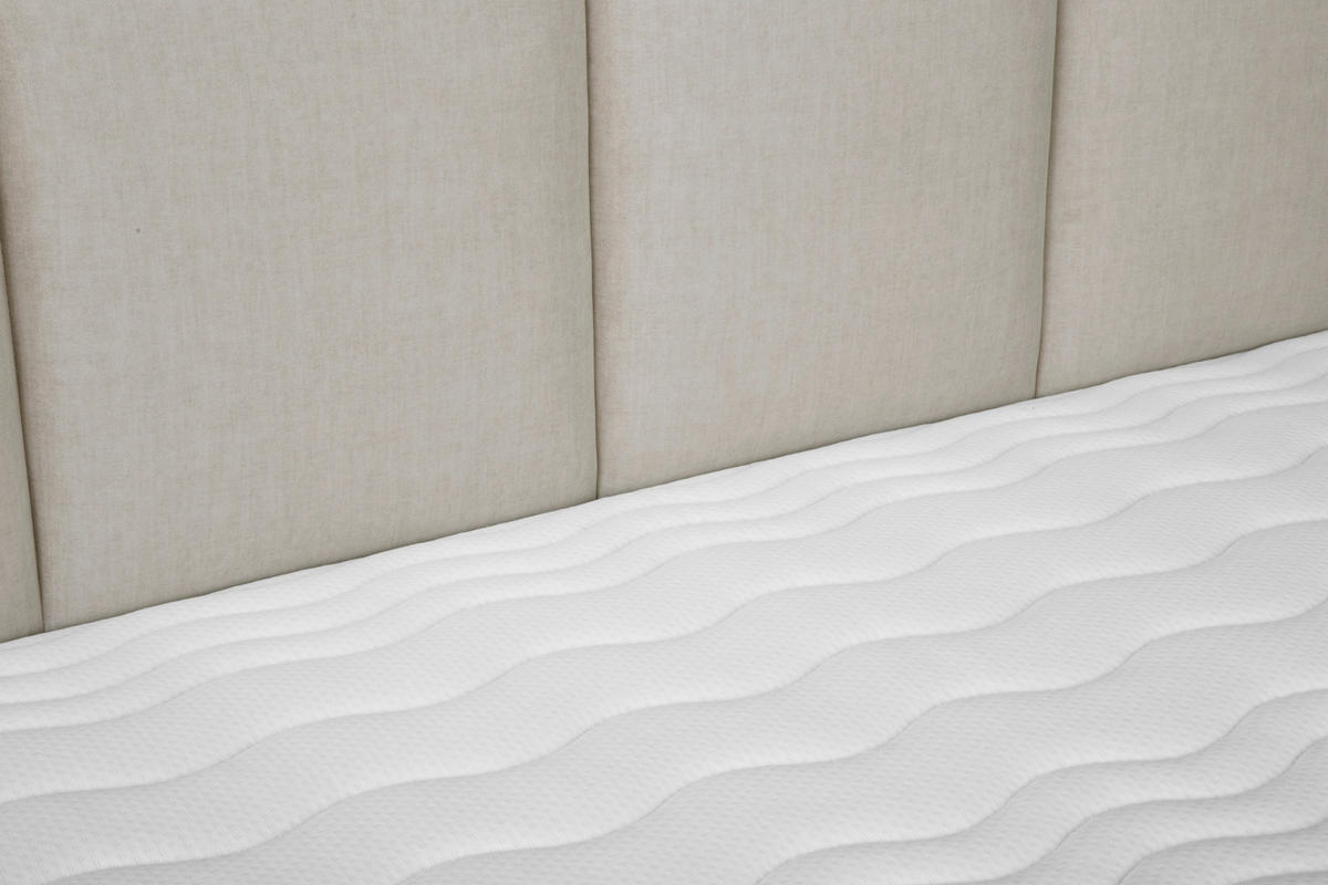 BOXSPRINGBETT 160/200 cm  in Beige  - Beige/Alufarben, Modern, Textil (160/200cm) - MID.YOU
