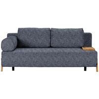 SCHLAFSOFA  mit Stoffauswahl, Armlehnen seitenverkehrt montierbar, Armteil links Bouclé Dunkelblau  - Naturfarben/Dunkelblau, Design, Holz/Textil (211/88/102cm) - Niels Andersson