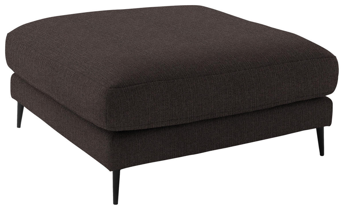 ECKSOFA in Flachgewebe Braun  253/177 cm  - Schwarz/Braun, Design, Textil/Metall (253/177cm) - Dieter Knoll