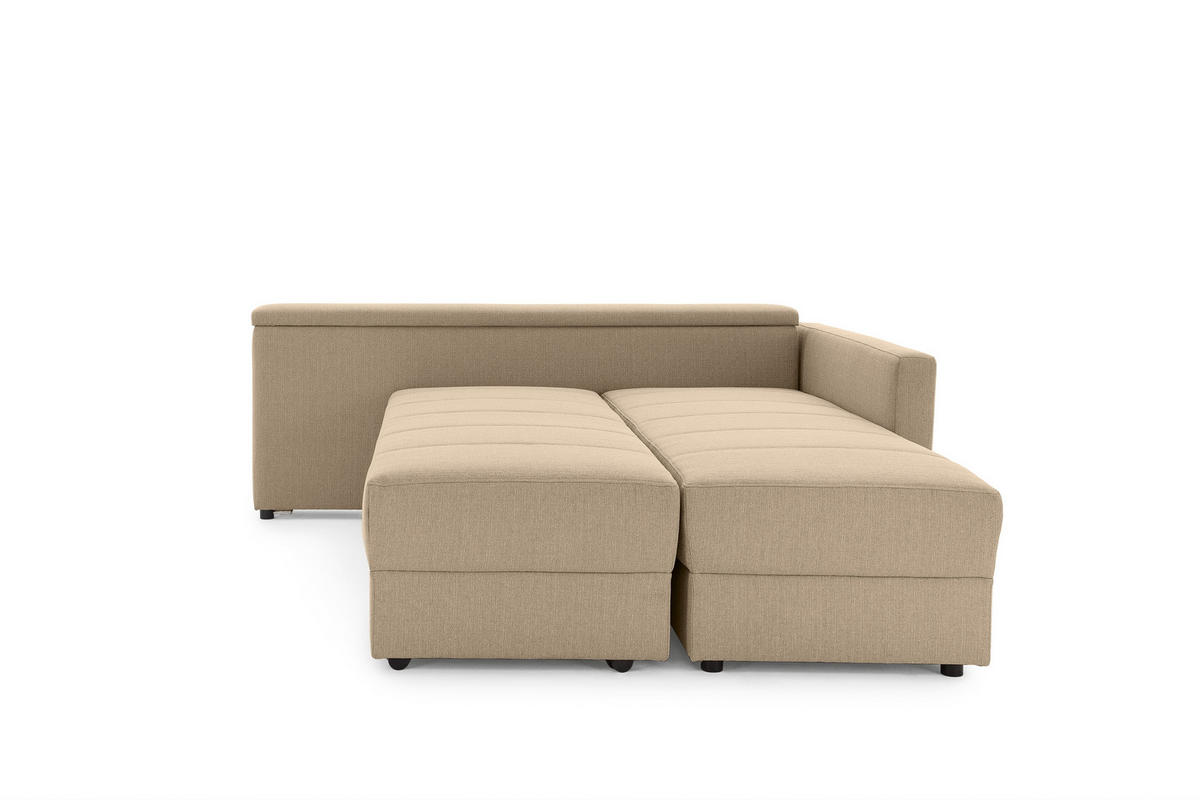 ECKSOFA in Webstoff Beige  229/287 cm  - Beige/Schwarz, Design, Kunststoff/Textil (229/287cm) - LOOKS by W.Joop