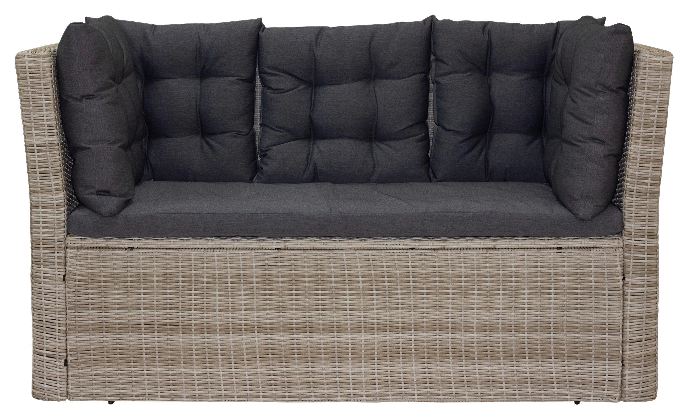 GARTENBANK 160/80/85 cm  in Grau, Dunkelgrau  - Dunkelgrau/Schwarz, MODERN, Kunststoff/Textil (160/80/85cm) - Ambia Garden