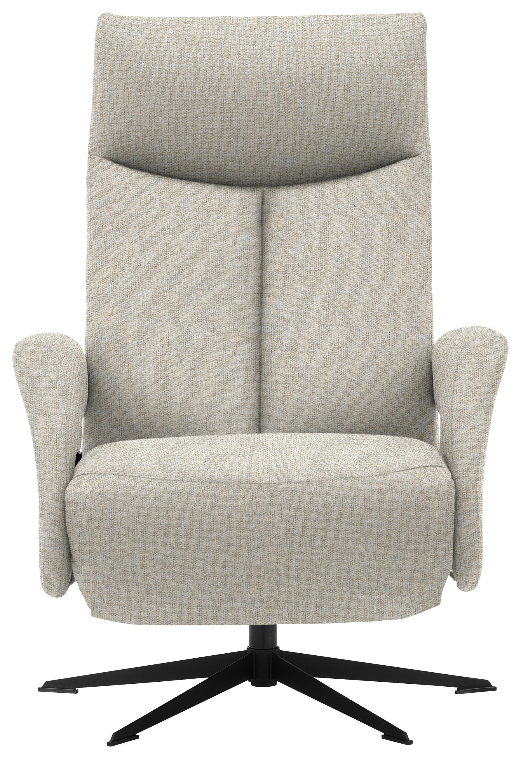 RELAXSESSEL Webstoff Relaxfunktion    - Beige/Schwarz, Design, Textil/Metall (74/105/82cm) - Welnova