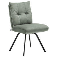 STUHL - Graublau/Schwarz, Design, Textil/Metall (50/82/68cm) - Welnova