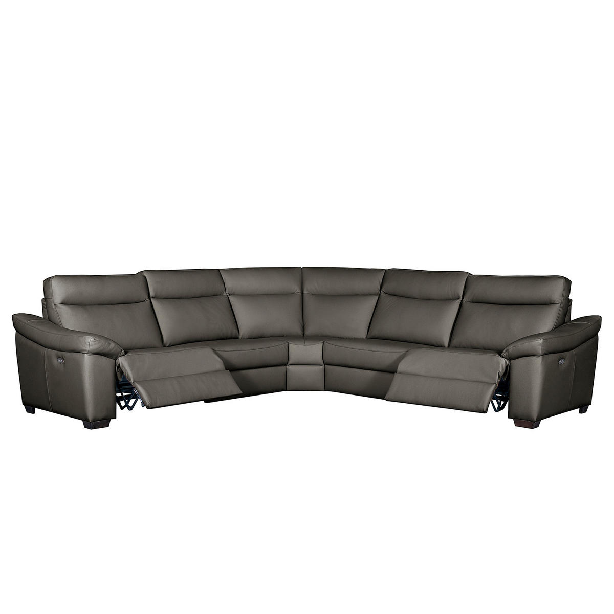 ECKSOFA Anthrazit Echtleder  - Anthrazit/Schwarz, Design, Leder/Holz (299/299cm) - Livetastic
