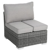 LOUNGEMITTELTEIL - Silberfarben/Grau, MODERN, Kunststoff/Textil (70/65/80cm) - Ambia Garden