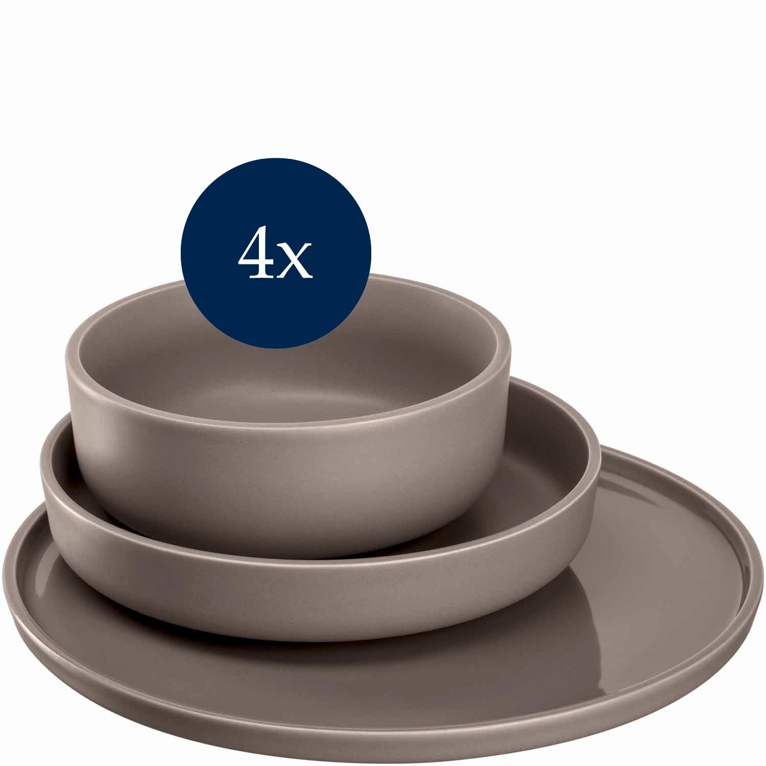 TAFELSERVICE ROMA 12-teilig  - Taupe, Konventionell, Keramik (32,00/35,30/28,70cm) - Leonardo