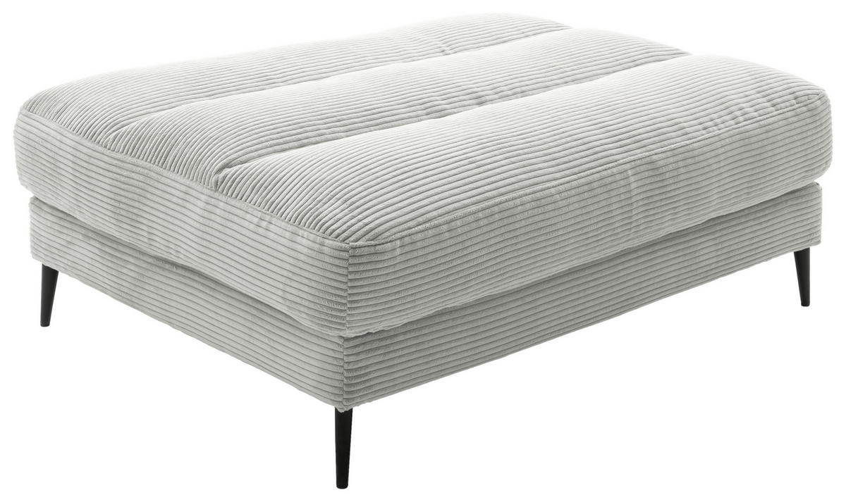 HOCKERBANK in Textil Hellgrau  - Hellgrau/Schwarz, Design, Textil/Metall (90/83/125cm) - Dieter Knoll