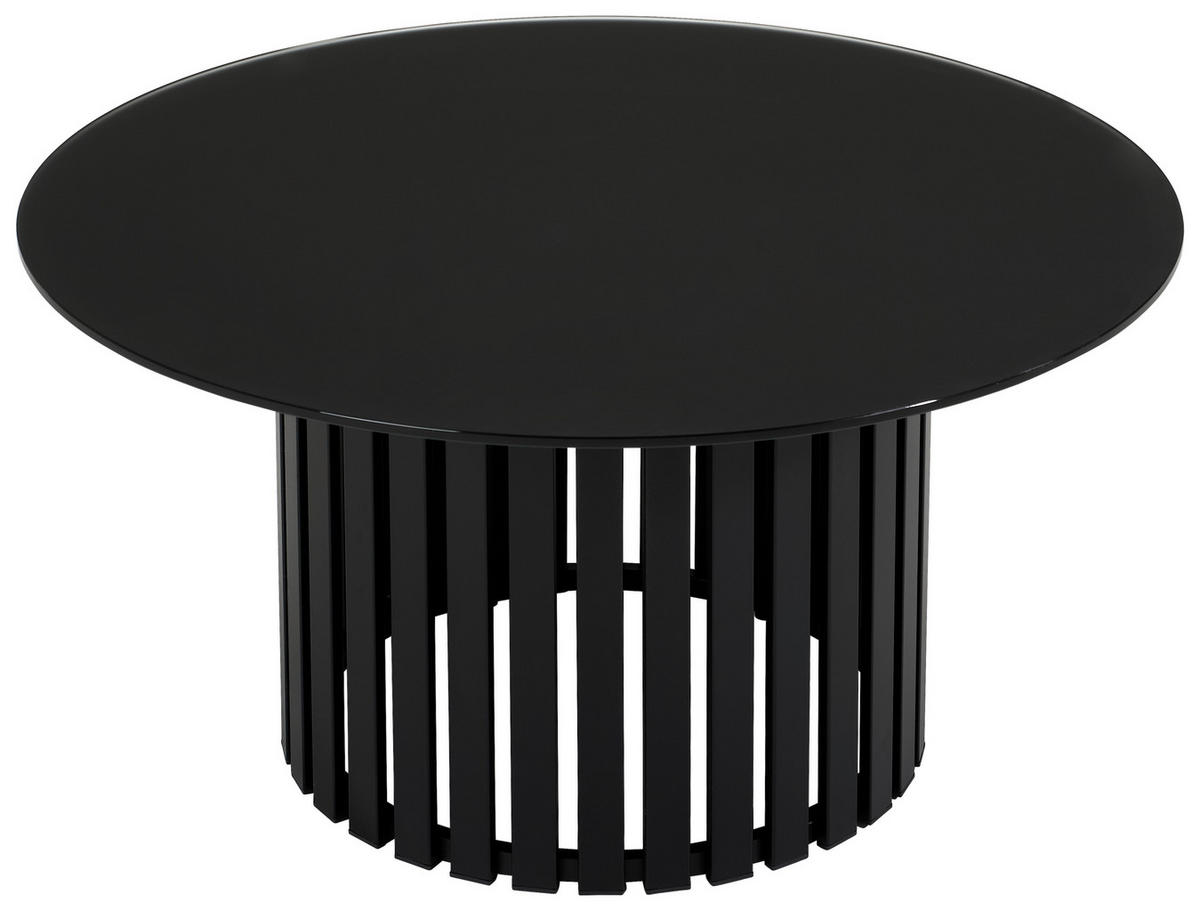 COUCHTISCH Farbglas 80/80/40 cm rund Schwarz  - Schwarz, Design, Glas/Metall (80/80/40cm) - Livetastic