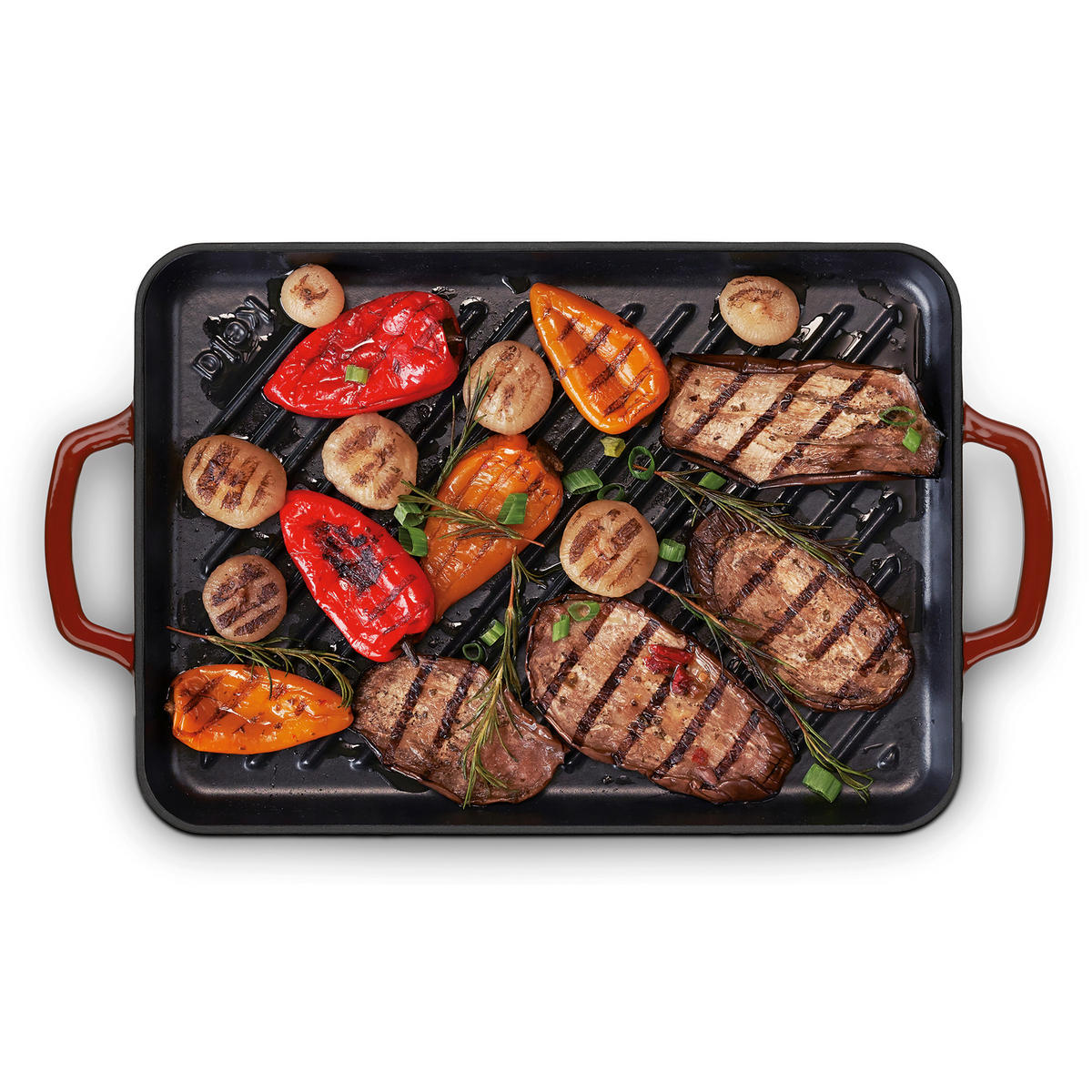 GRILLPLATTE - Rot, KONVENTIONELL, Metall (35/25/2cm) - Kela