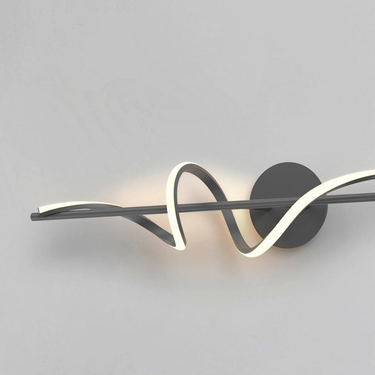 LED-WANDLEUCHTE 34/8/6 cm   - Schwarz Hochglanz, Design, Metall (34/8/6cm)