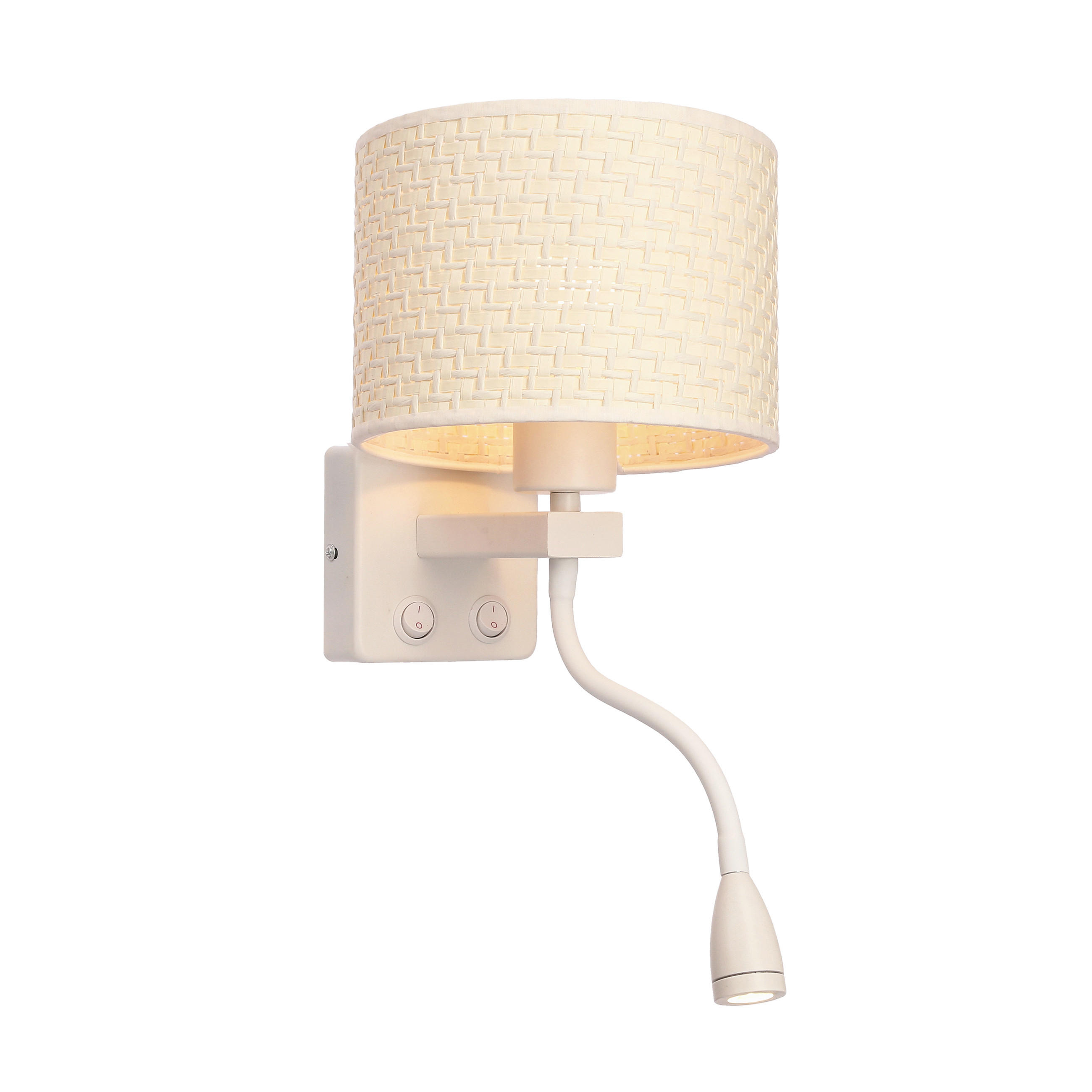 XXXLutz Wandleuchte Polo Creme, Weiß 22x44x18 cm
