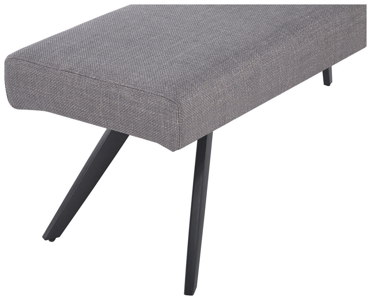 SITZBANK in Metall, Textil Hellgrau  - Hellgrau/Schwarz, KONVENTIONELL, Textil/Metall (140/49/47cm) - MID.YOU