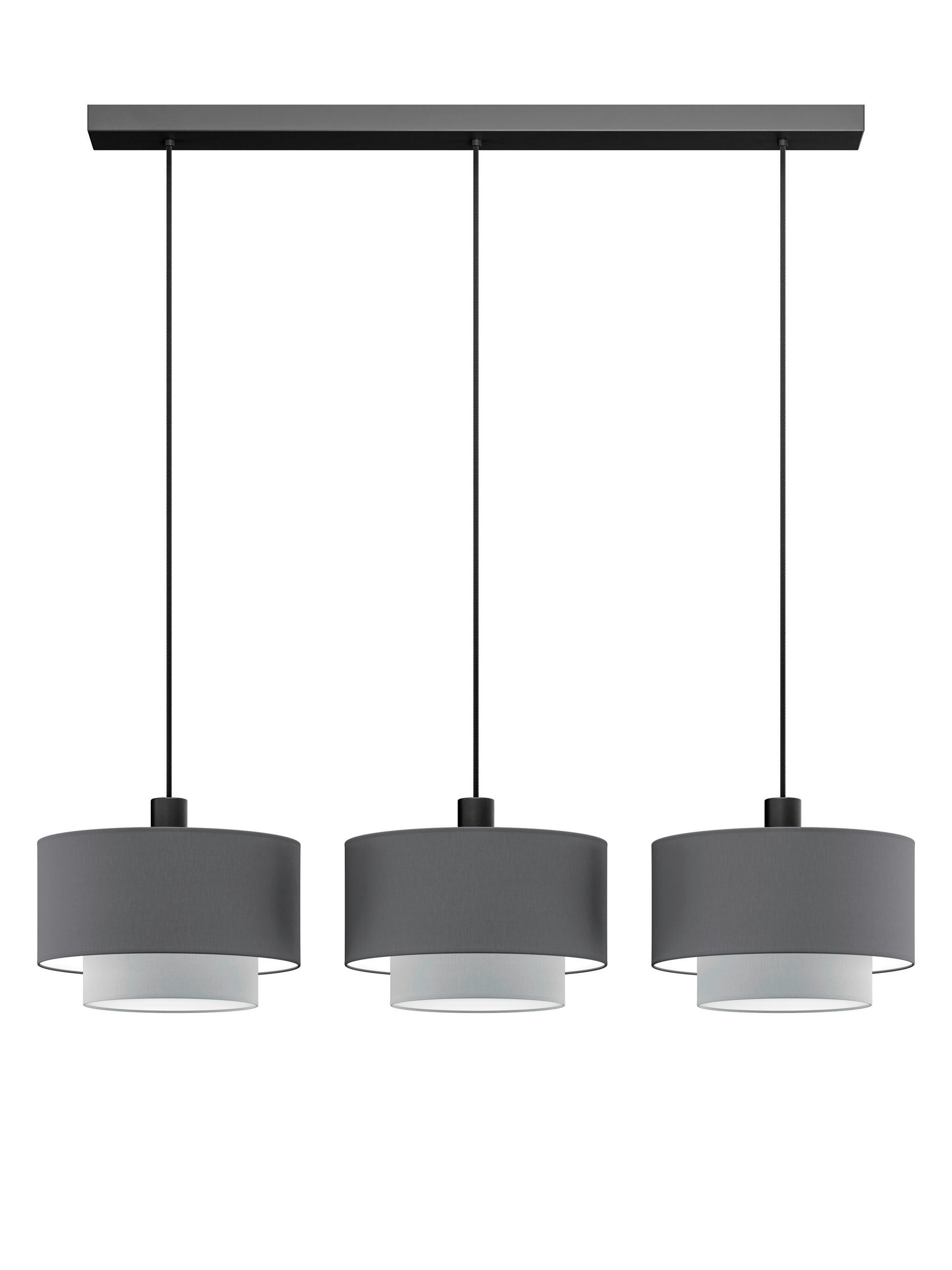 FÜGGŐLÁMPA 30/20/130 cm  - világosszürke/grafitszürke, Basics, műanyag/textil (30/20/130cm)